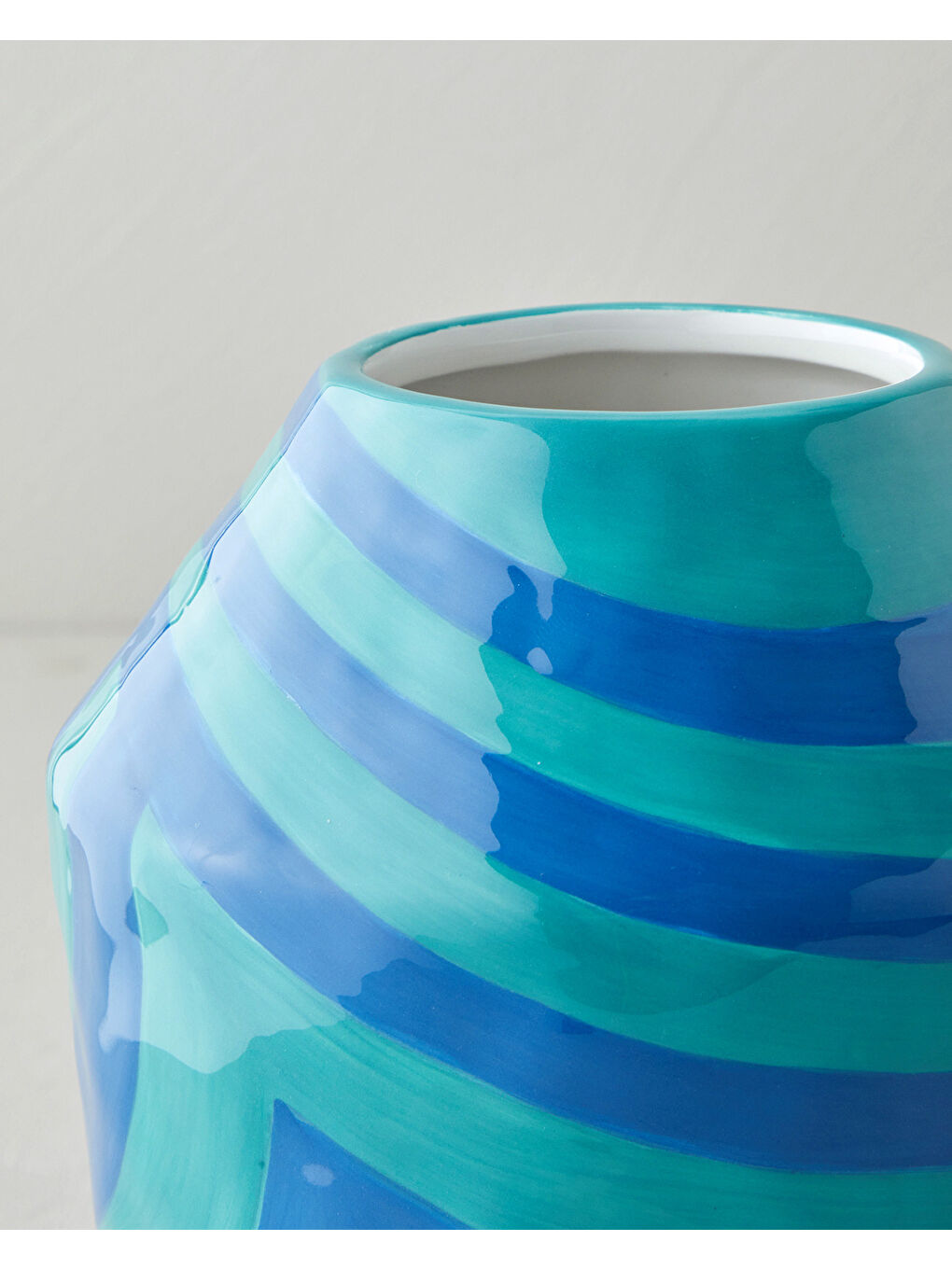 Alda Seramik Vazo 22 cm Yeşil-Mavi-1