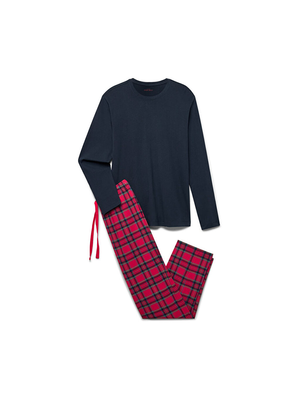 Erkek Pijama, Mavi/Kareli-3