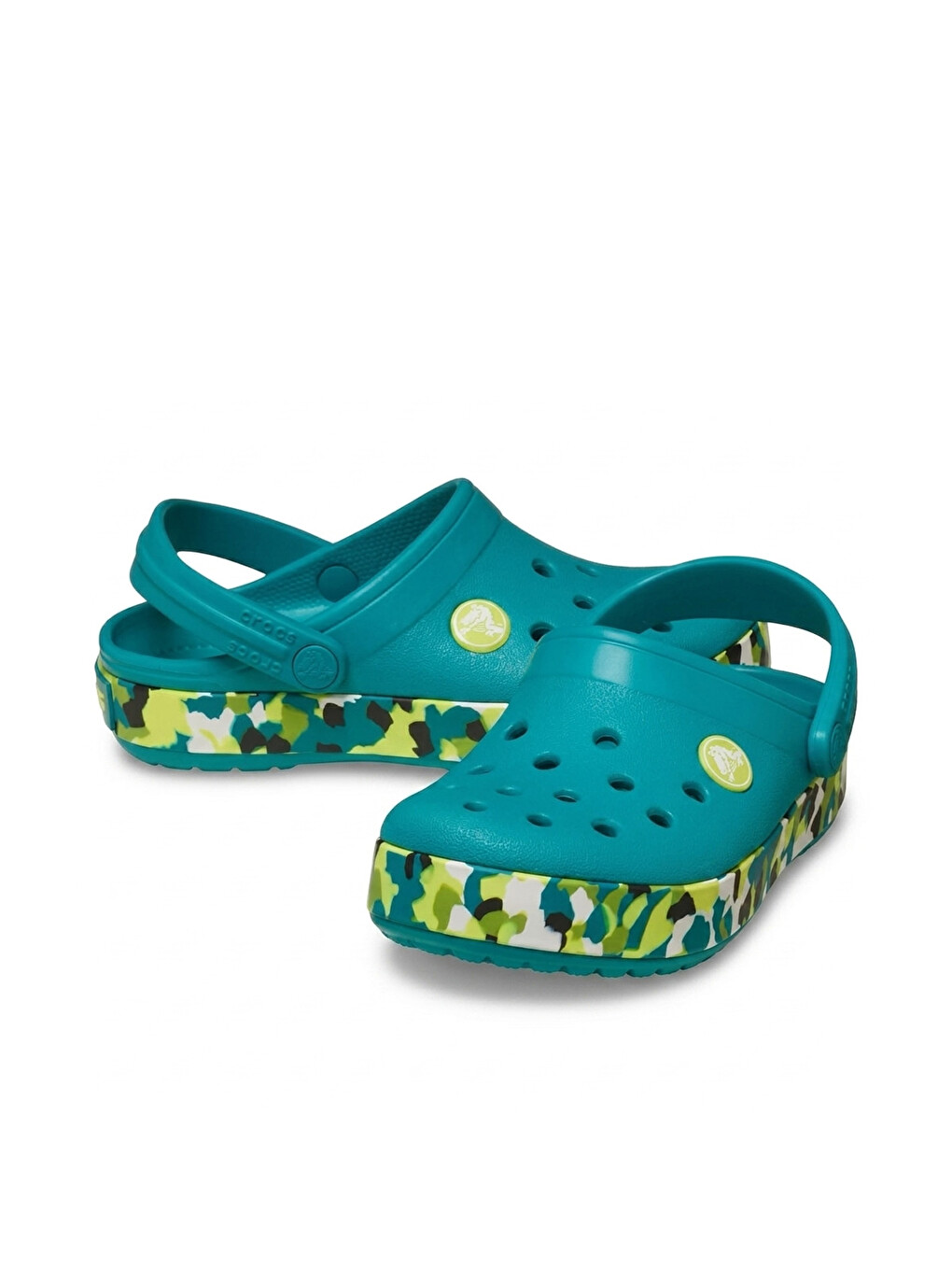 Crogband Glow Confetti Band Clog Erkek Çocuk Yeşil Terlik-1