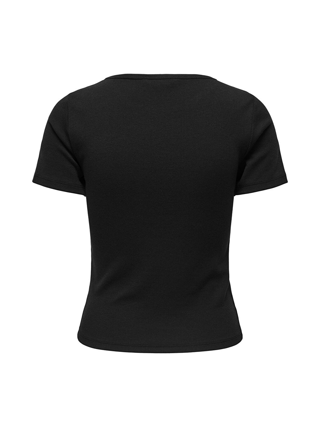 Siyah Onlelva Slim Fit Yuvarlak Yaka Kadın T Shirt 15342939-3