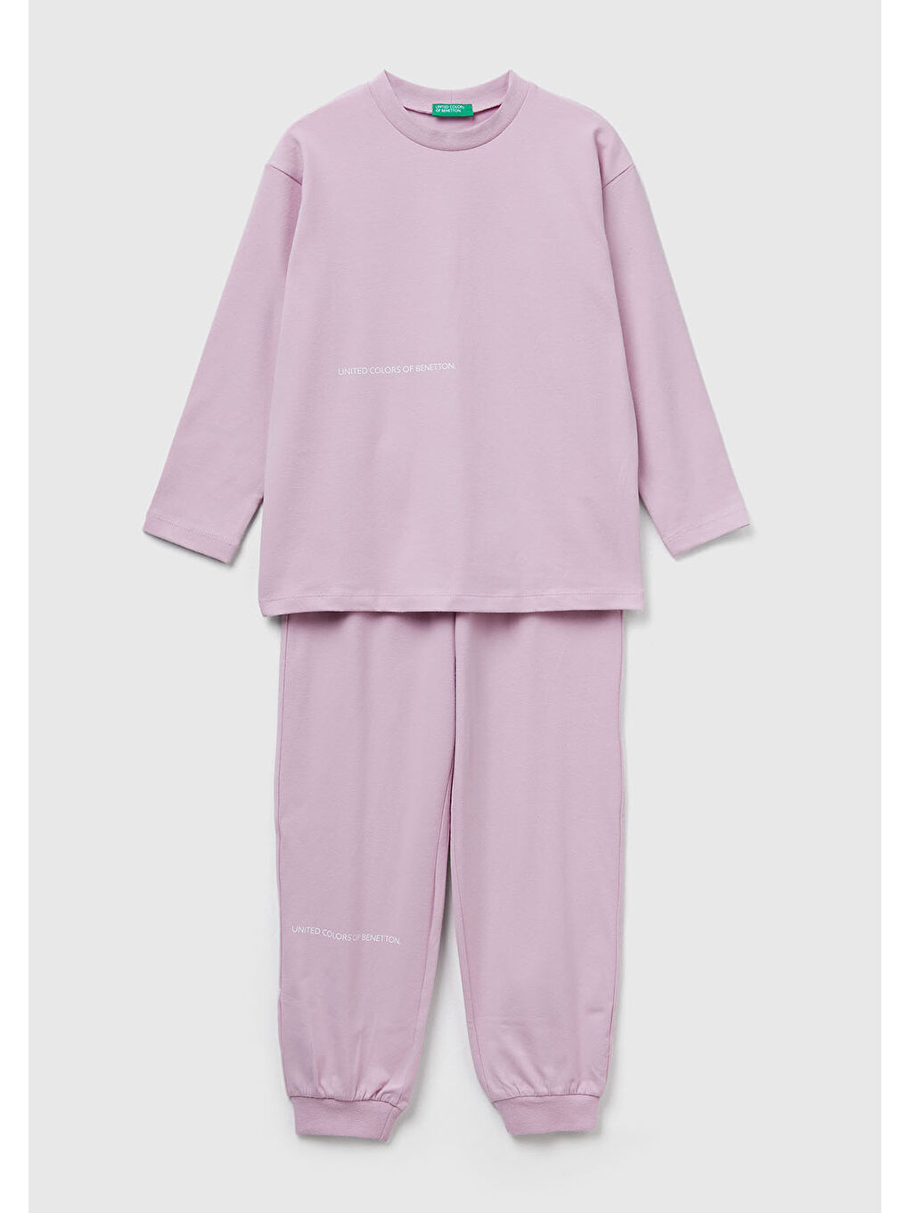 Erkek Çocuk Toz Pembe Logolu Düz Renk Pijama Takımı