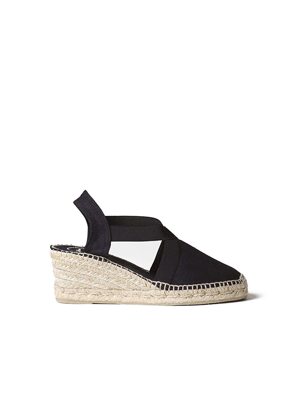 Siyah Kadın Sandalet Ter Elastic Linen Black (Negre)
