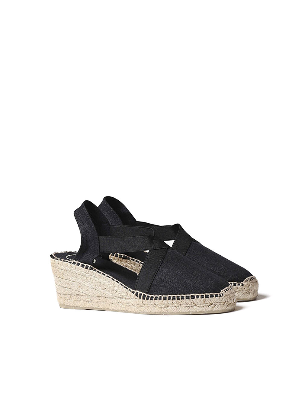 Siyah Kadın Sandalet Ter Elastic Linen Black (Negre)-1