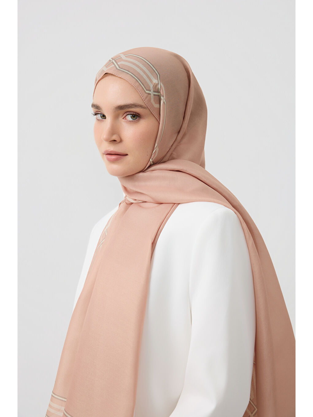 Pembe Pamuk Twill Şal İnterlock Pudra-1