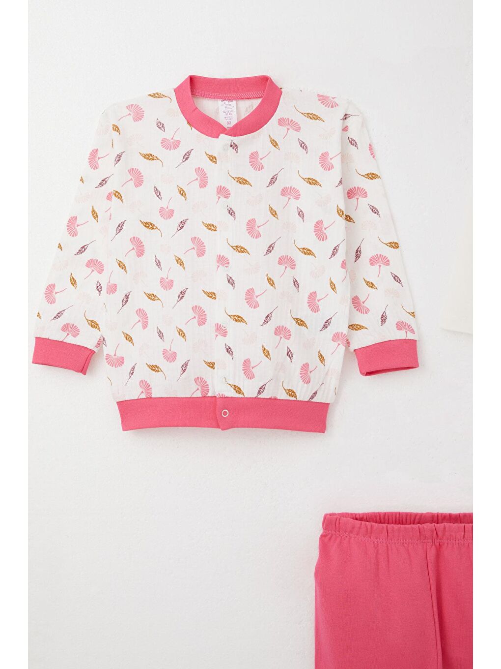 Kız Bebek Zıbınlı 3 Lü Takım Çiçek Desenli Beyaz (4 Ay-1 Yaş)-2