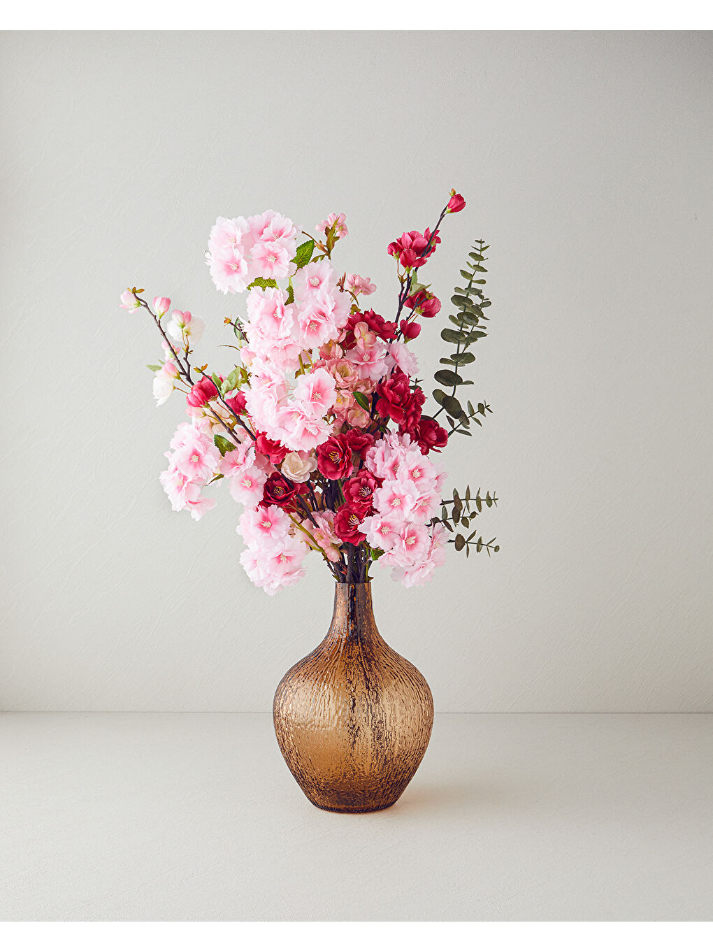 Cherry Branch Tek Dal Yapay Çiçek Koyu Pembe-2