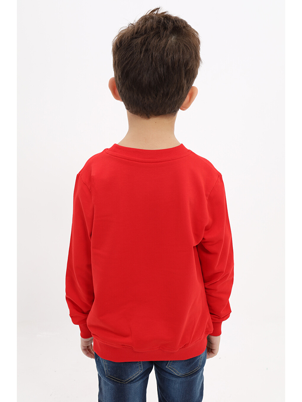 Kırmızı Erkek Çocuk Baskılı Sweatshirt-3