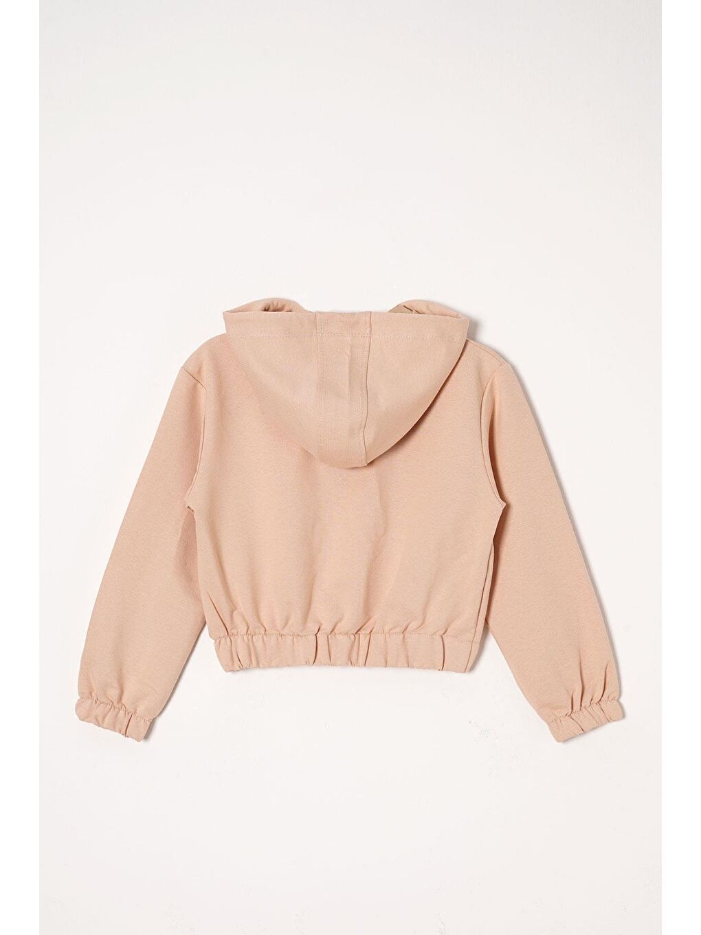 Bej Kapüşonlu Daısy Flowrs Leaf Baskılı Kız Çocuk İkili Takım-3