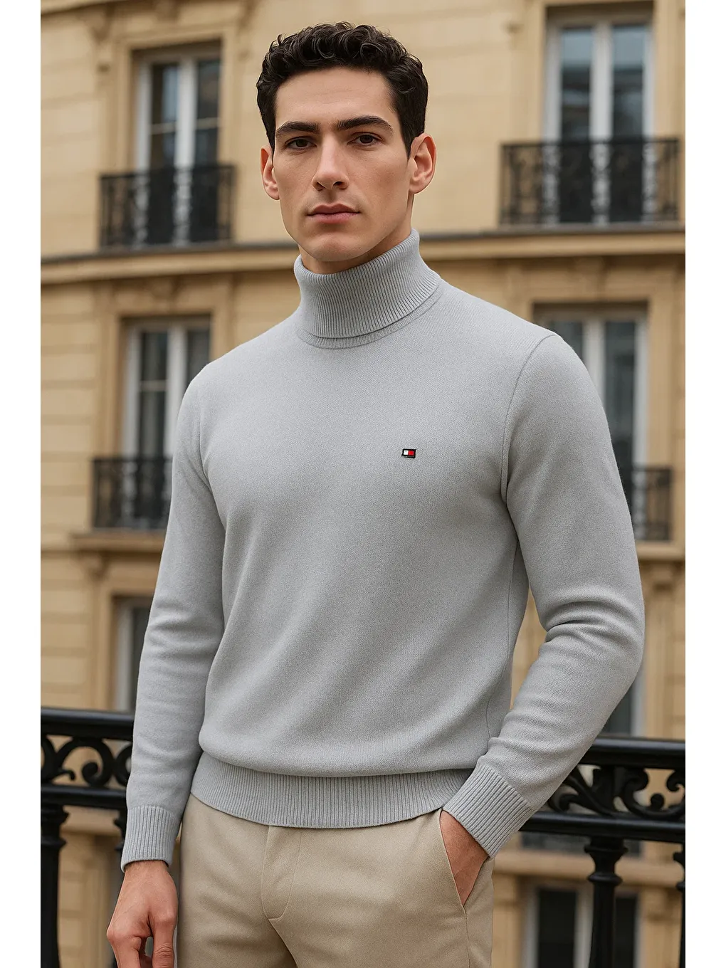 Erkek Uzun Premium Comfort Gri Kazak