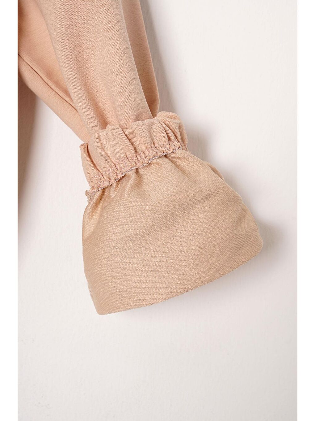 Bej Kapüşonlu Daısy Flowrs Leaf Baskılı Kız Çocuk İkili Takım-4