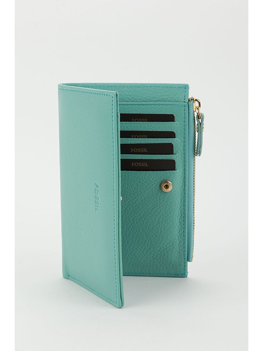 Turkuaz Kutulu Hakiki Deri Mürdüm Orta Boy Kadın El Portföyü Kartlık Cüzdan-2