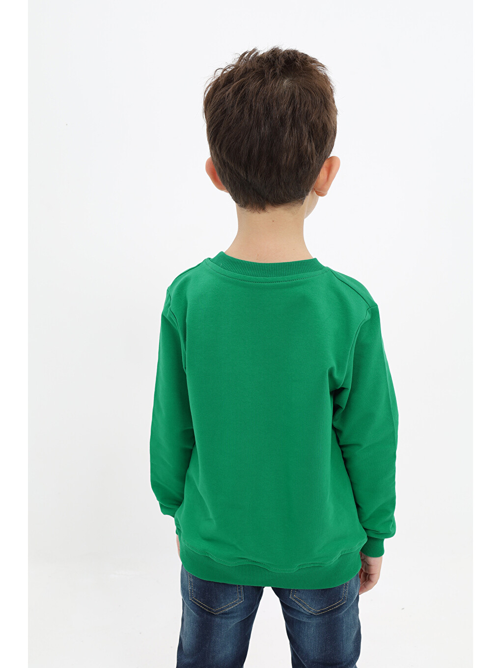 Yeşil Erkek Çocuk Baskılı Sweatshirt-3