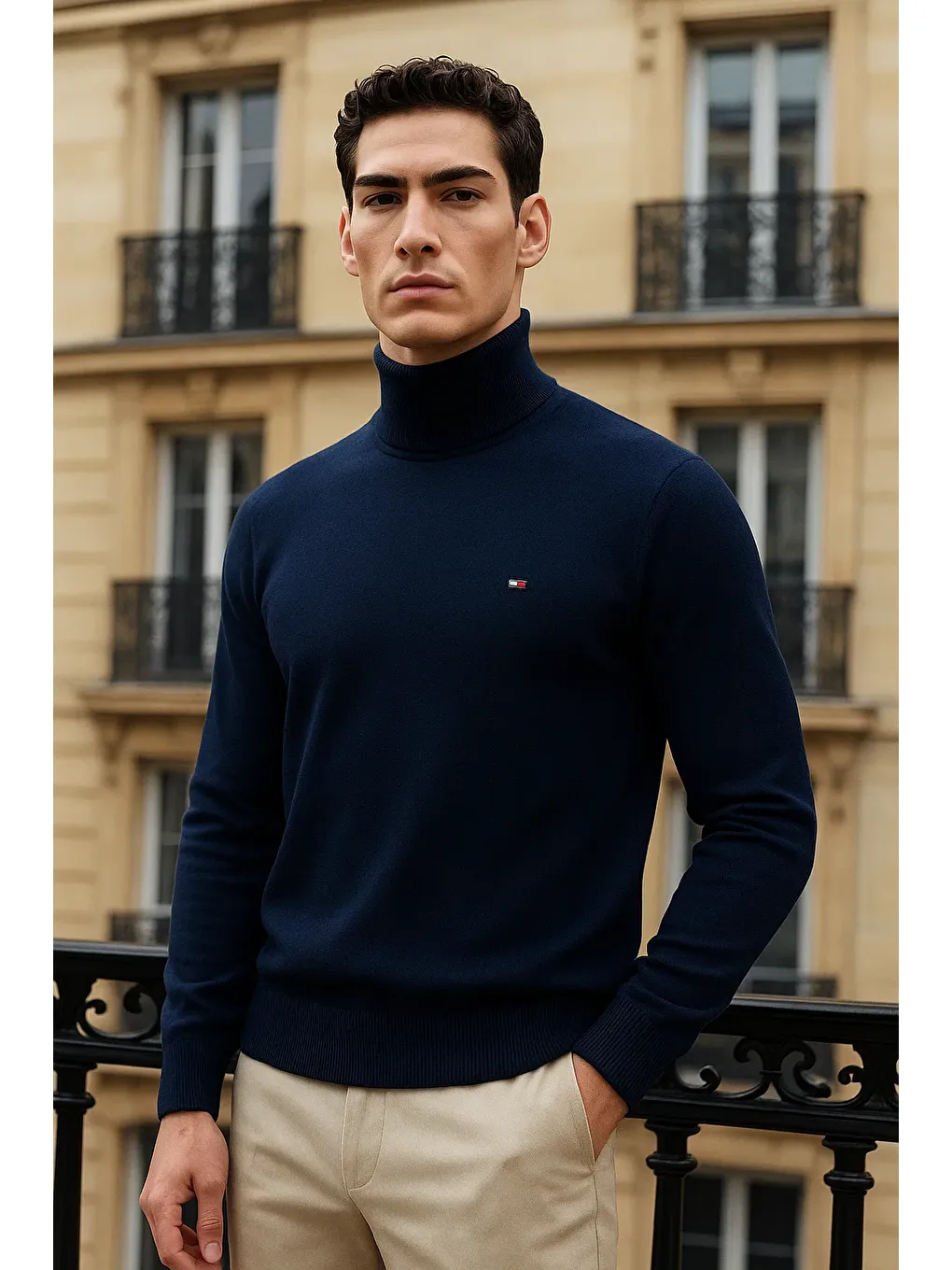 Erkek Uzun Premium Comfort Lacivert Kazak-1