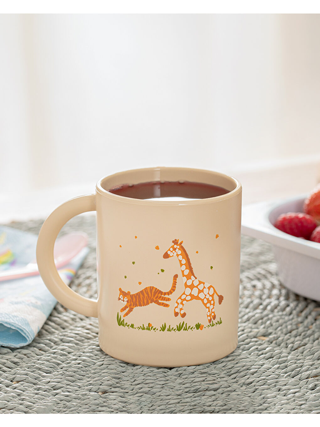 Safari Plastik Pipetli Bardak Yeşil-1