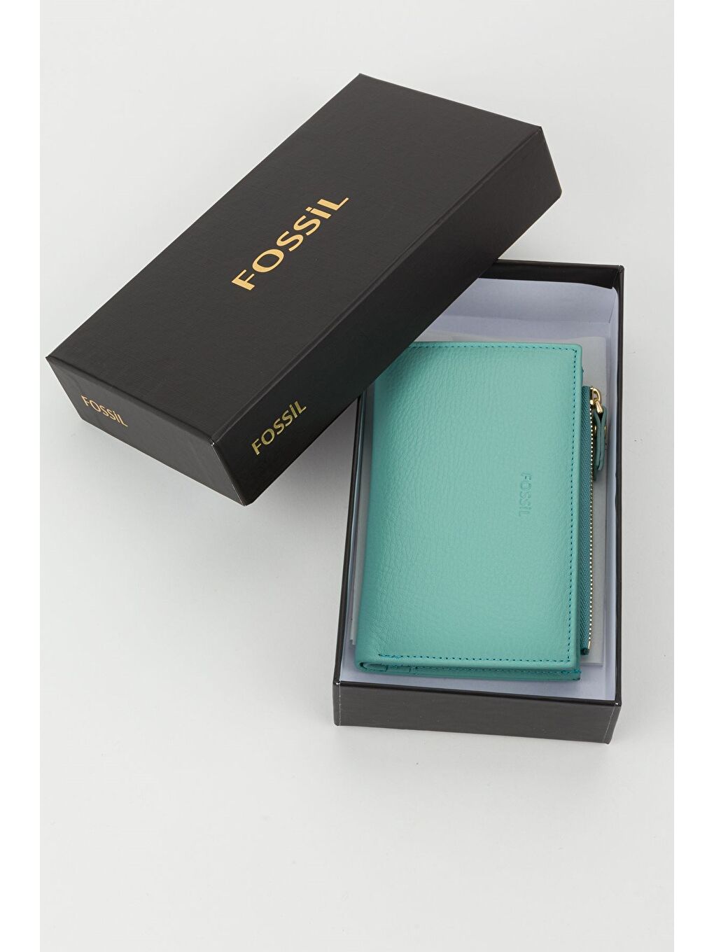 Turkuaz Kutulu Hakiki Deri Mürdüm Orta Boy Kadın El Portföyü Kartlık Cüzdan-5