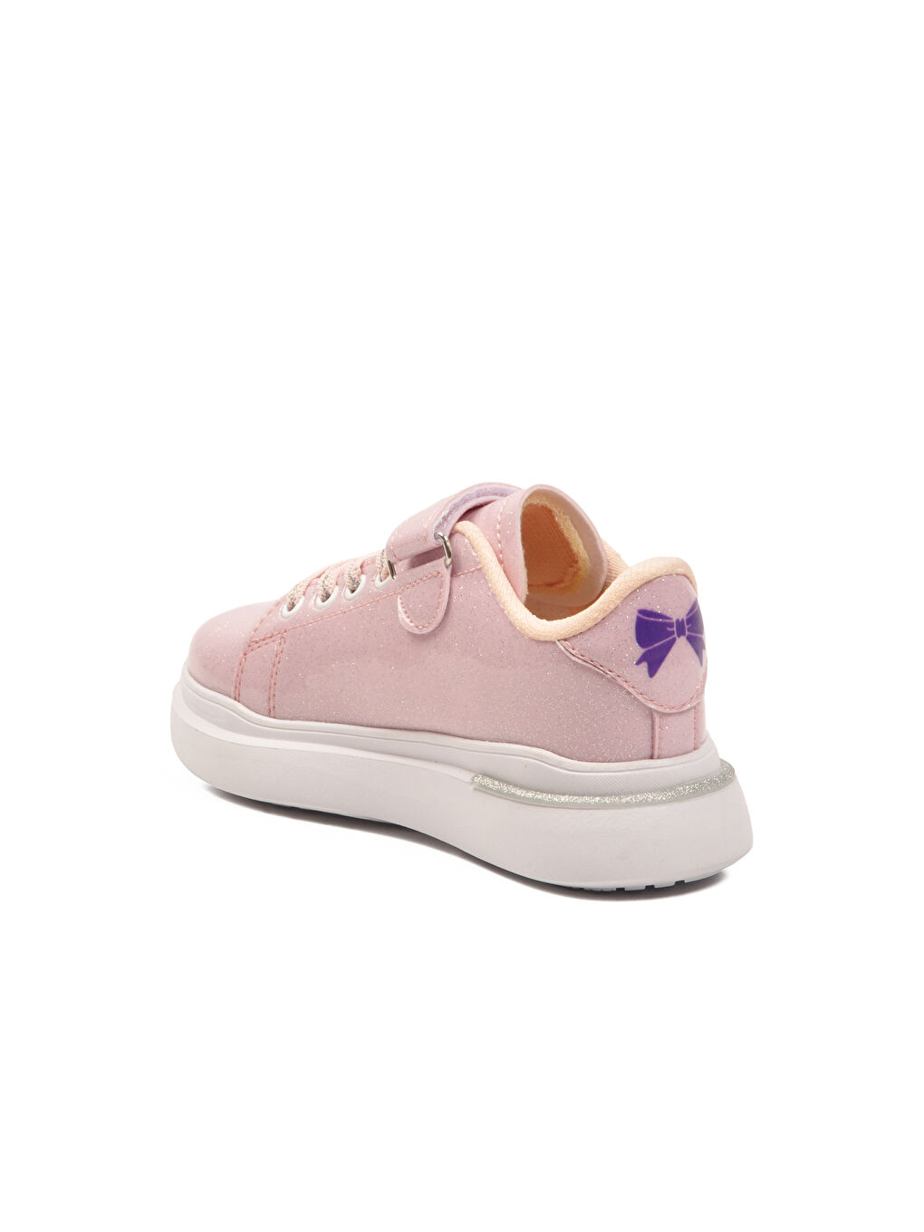 Gri Pudra Rugan Simli Cırtlı Hafif Esnek Kız Çocuk Spor Ayakkabı 2540-26K P-3