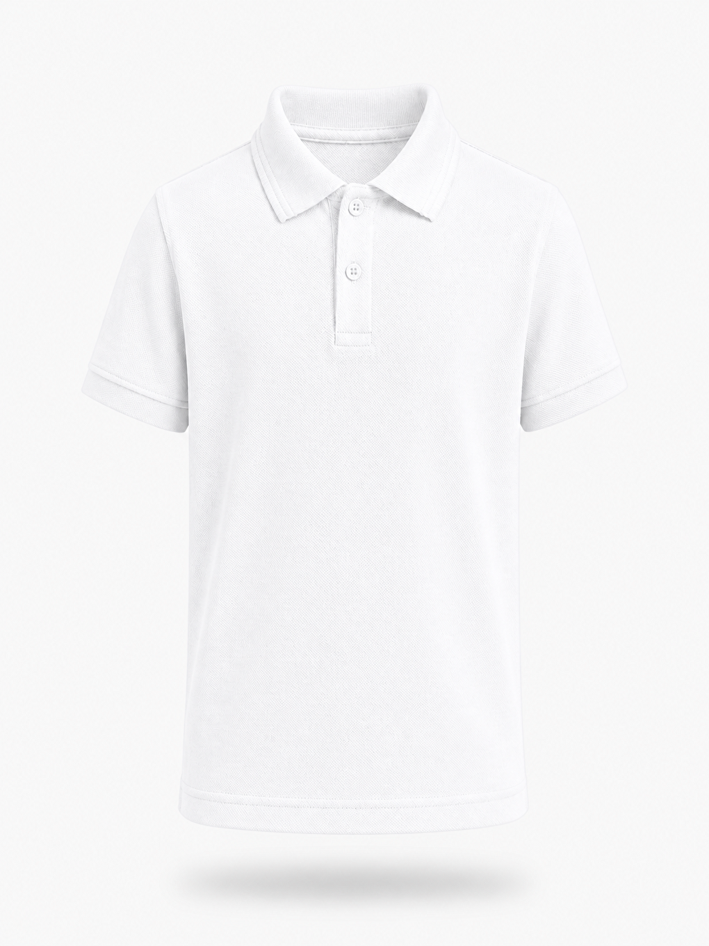 Beyaz Kids Polo Yaka Basic Kısa Kollu Unisex Çocuk Tişört-3