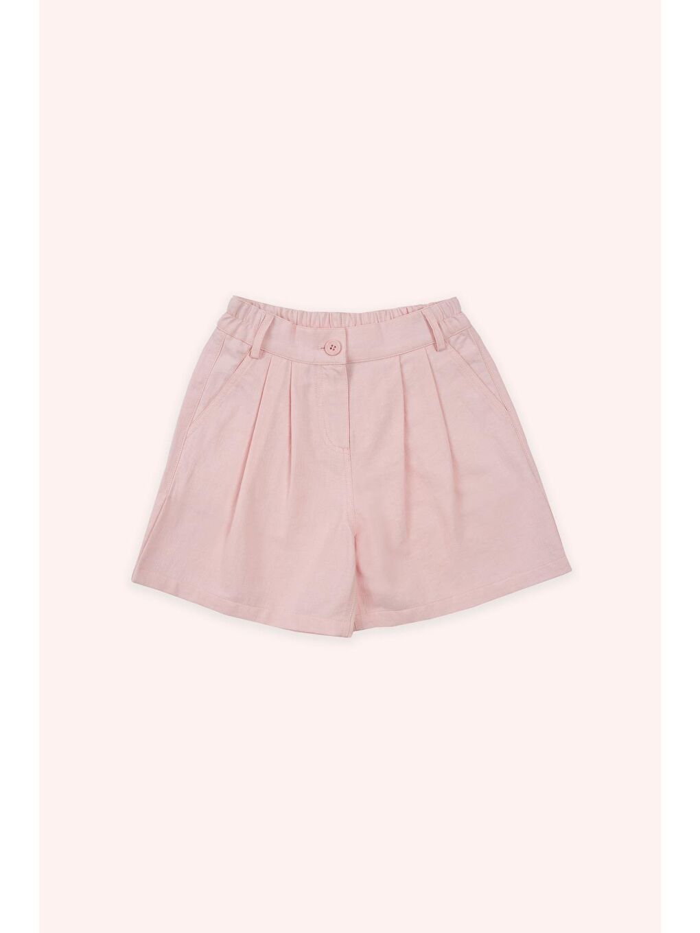 Kız Çocuk Beli Lastikli Şort Pembe-1