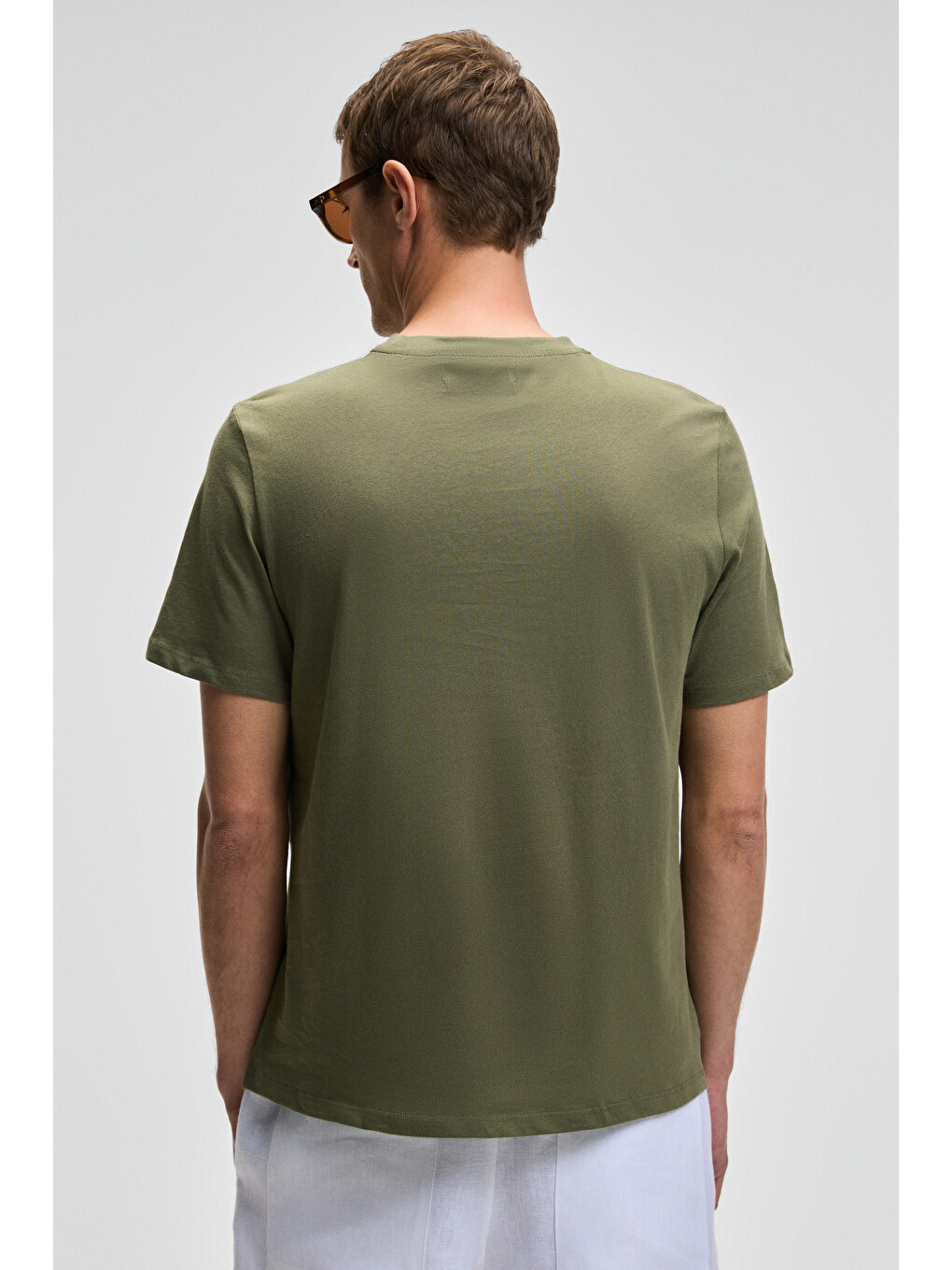 Haki MOCASSIN Erkek %100 Pamuk Baskılı Relaxed Fit Yuvarlak Yaka Kısa Kollu HAKİ T-Shirt-4