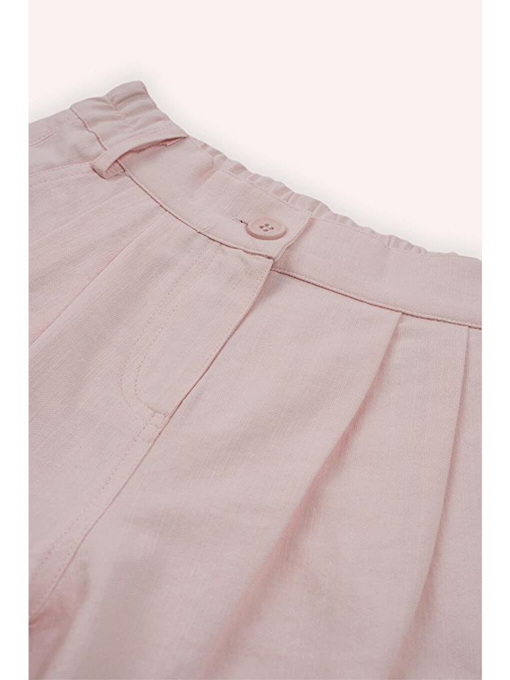 Kız Çocuk Beli Lastikli Şort Pembe-2