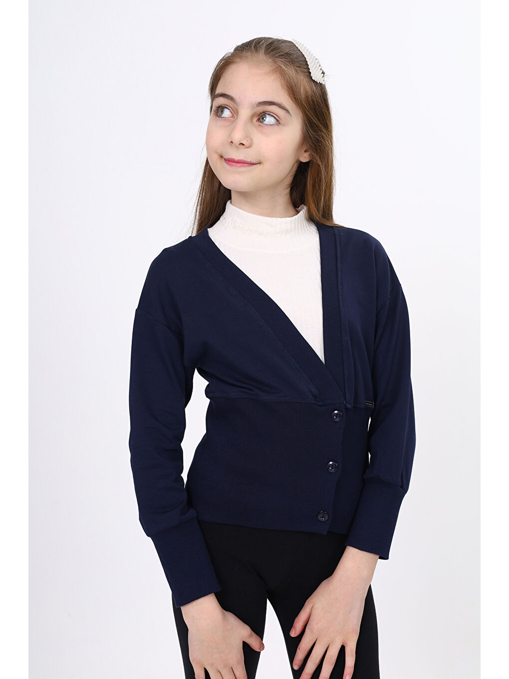 Lacivert Kız Çocuk Okul Hırka-1