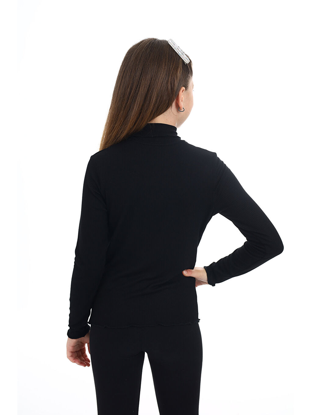 Siyah Kız Çocuk Okul Tişört-2