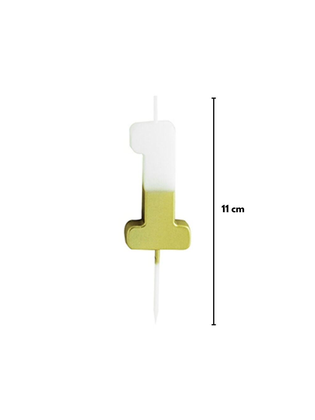 Sarı Altın Beyaz 1 Rakamı Parti Mumu-3