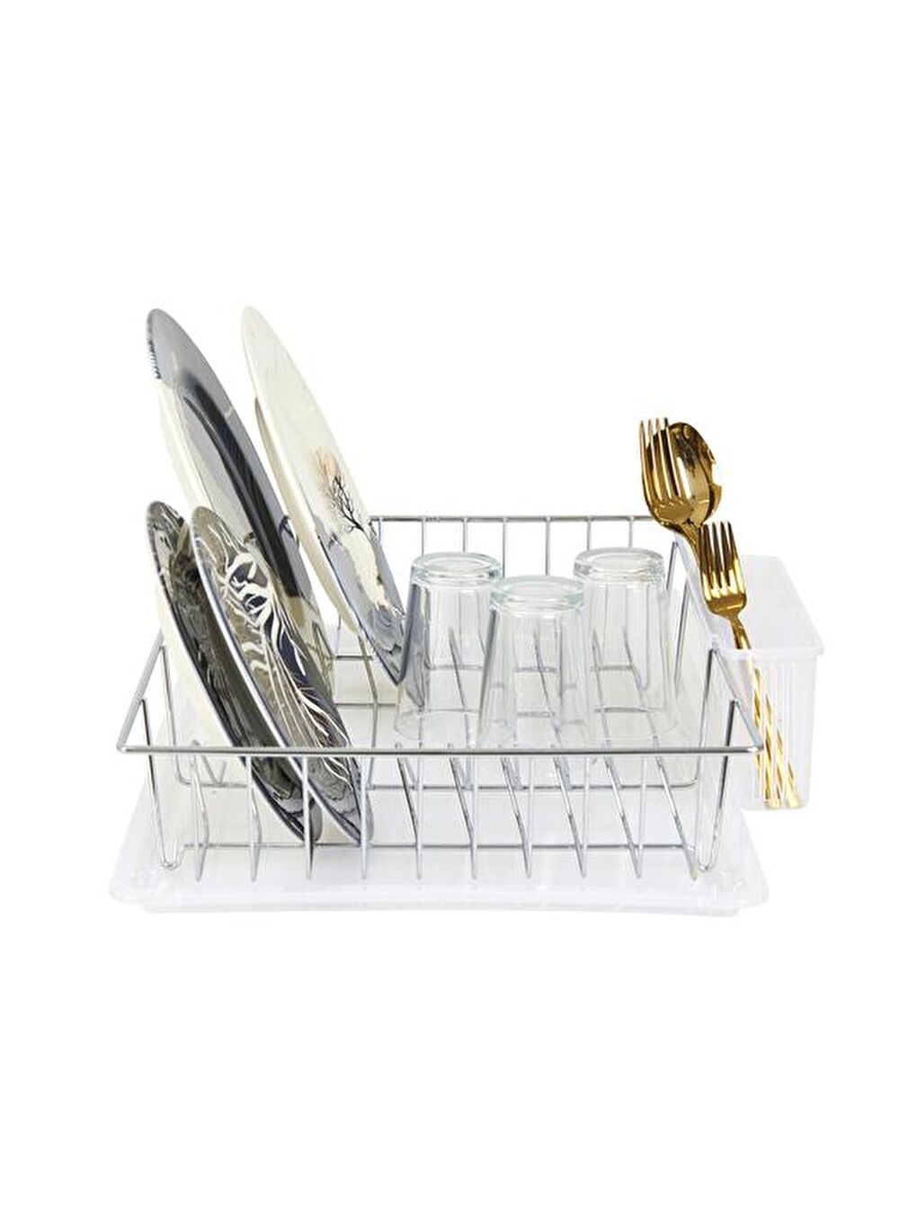 Ekru Tek Katlı Bulaşıklık - Krom-4