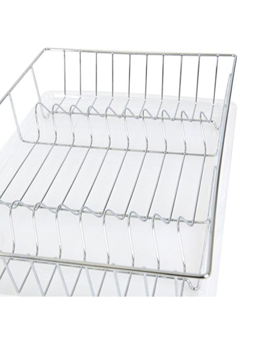 Ekru Tek Katlı Bulaşıklık - Krom-5