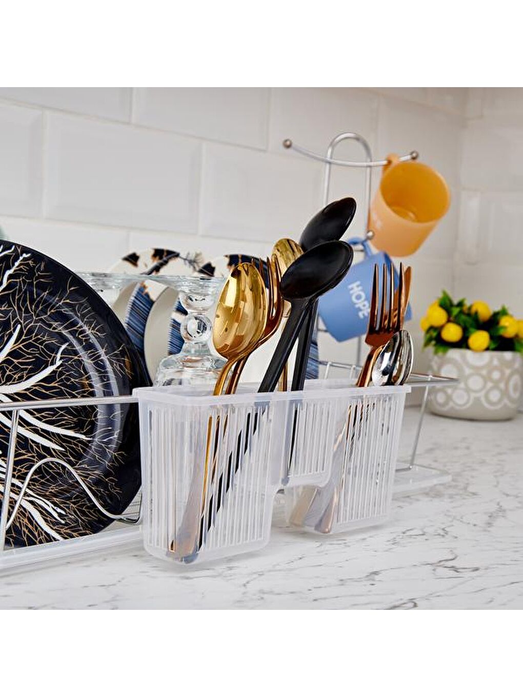 Ekru Tek Katlı Bulaşıklık - Krom-7