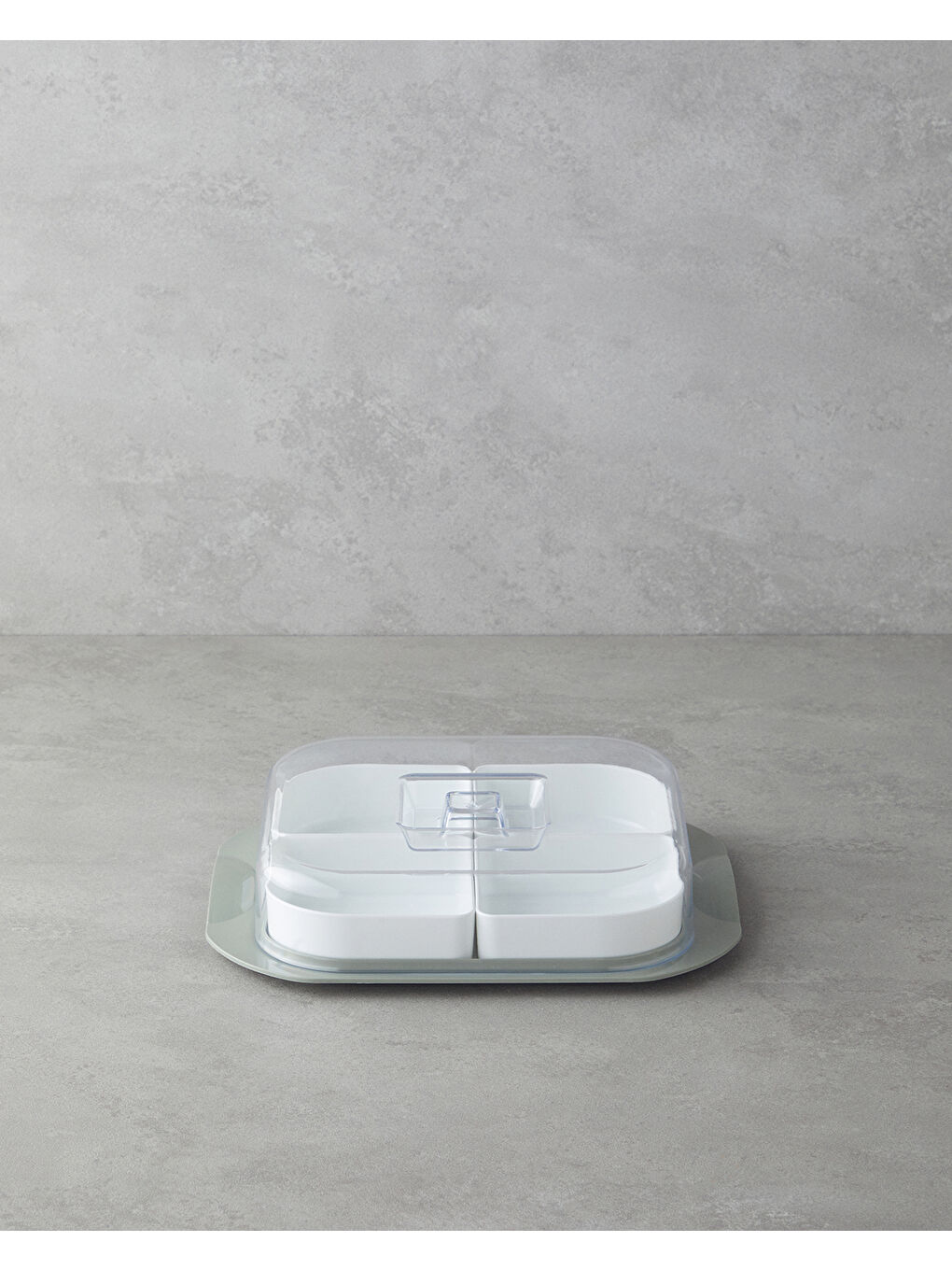 Daisy Plastik 4 Bölmeli Kahvaltılık 26x23 cm Yeşil