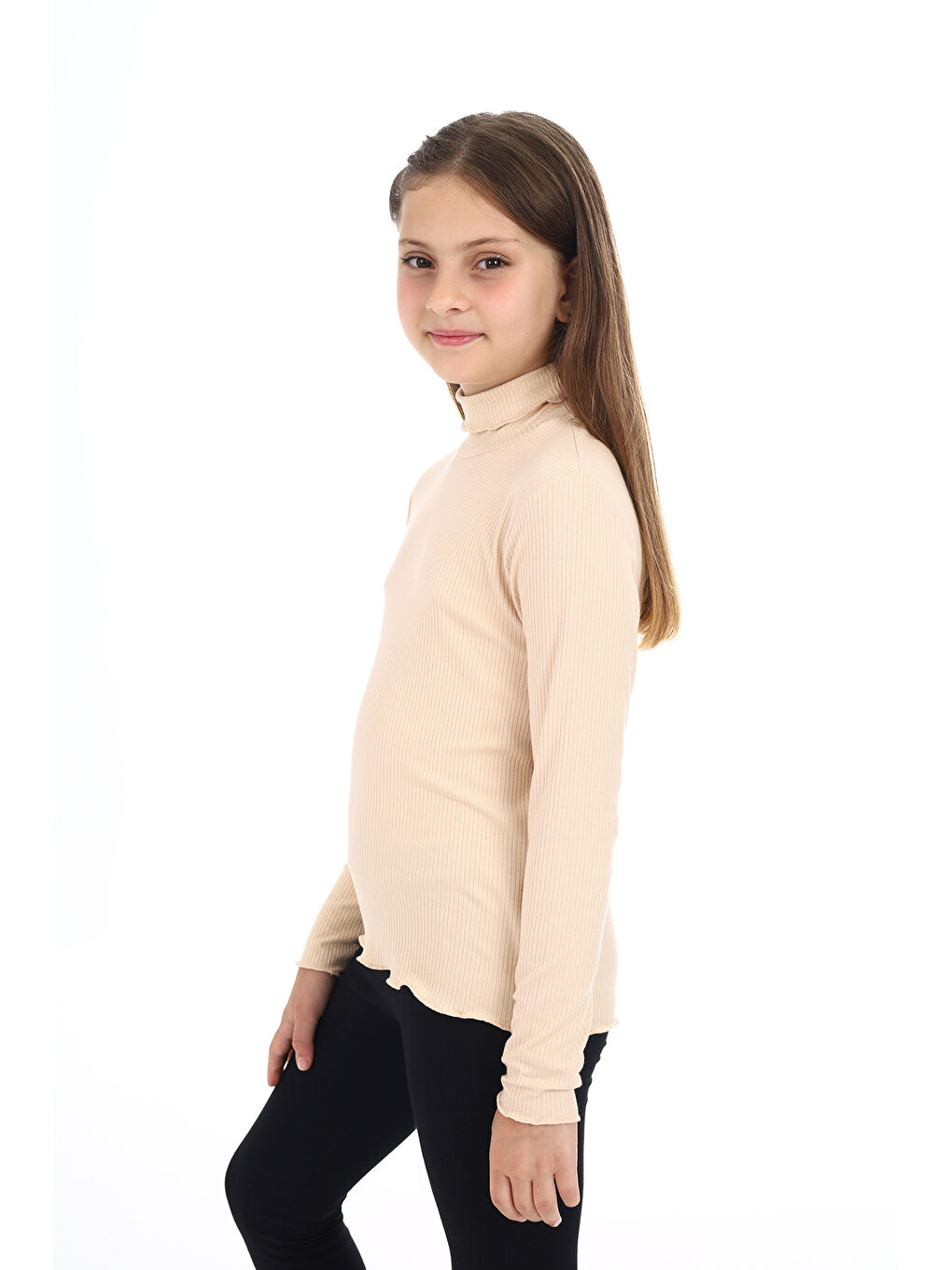 Bej Kız Çocuk Okul Tişört-1