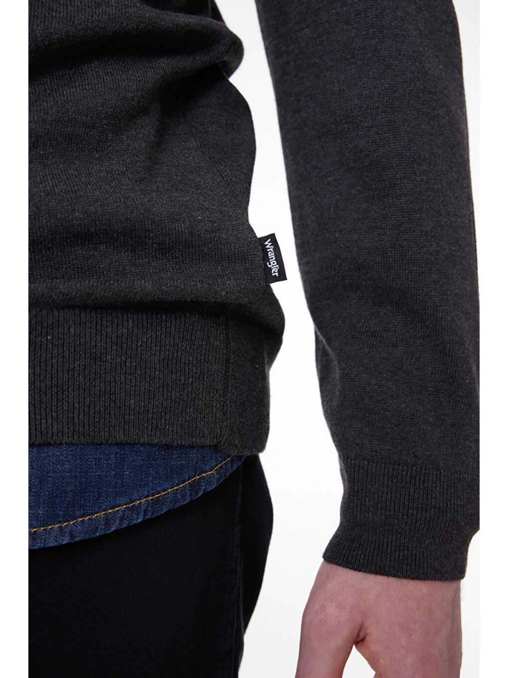 Gri Regular Fit Normal Kesim Sıfır Yaka Triko-3