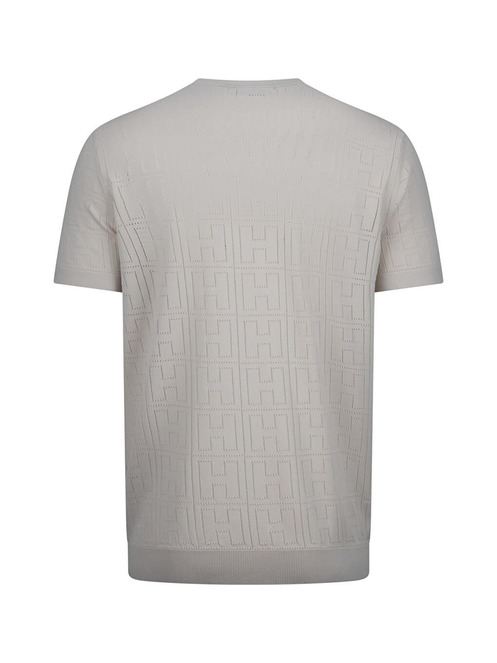 Bej Taş Regular Fit Bisiklet Yaka Rayon Tişört-1