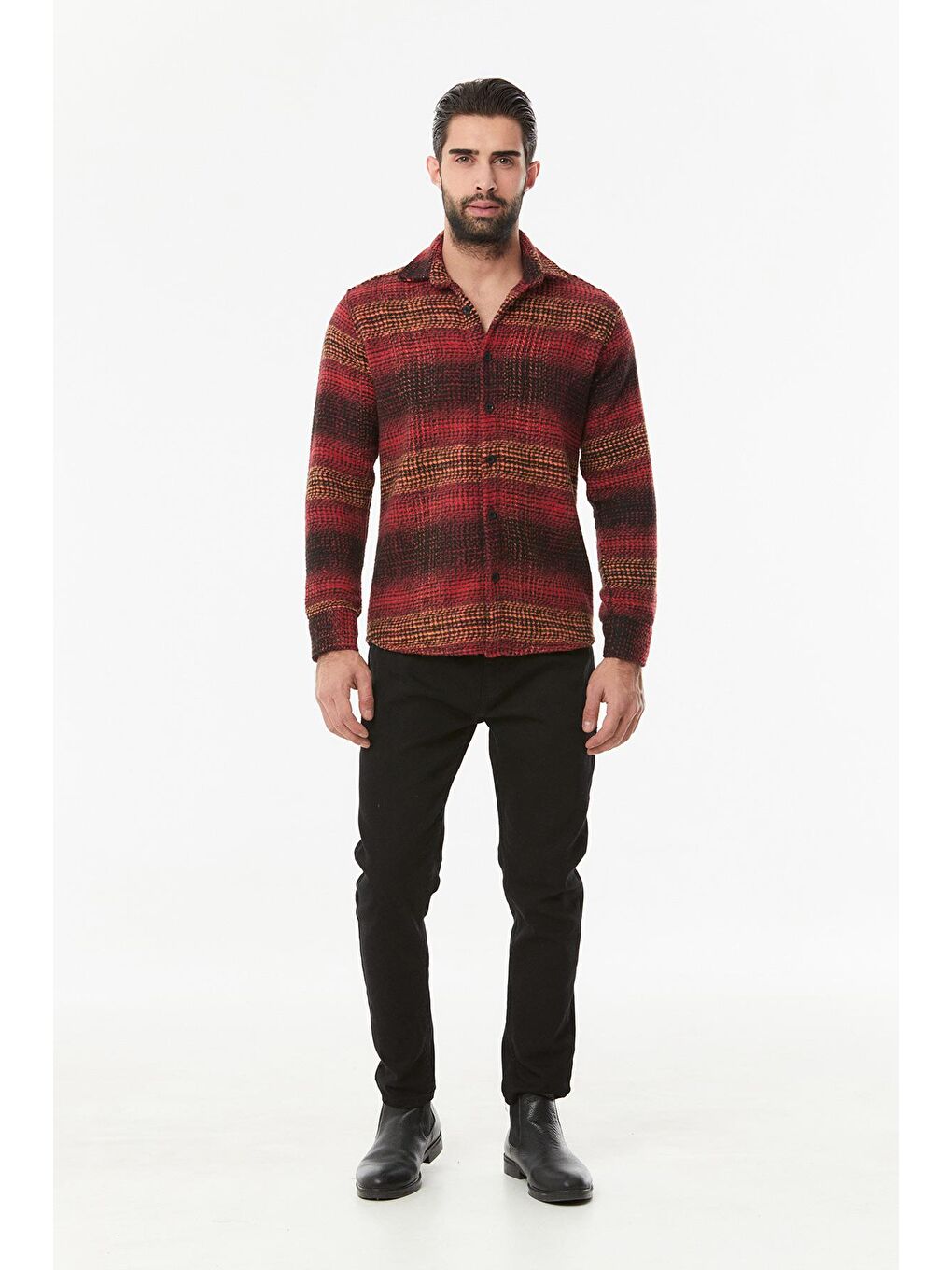 Kırmızı Çizgili Oduncu Gömlek-1