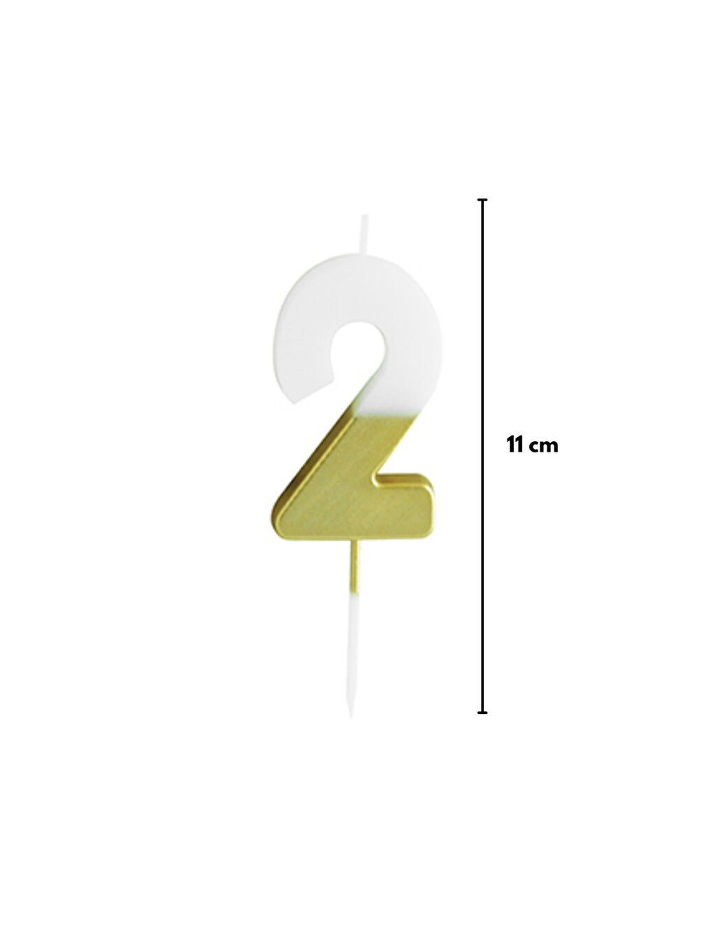 Sarı Altın Beyaz 2 Rakamı Parti Mumu-3
