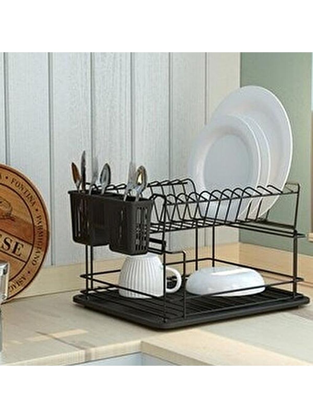 KB010 2 Katlı Bulaşıklık - Siyah-1