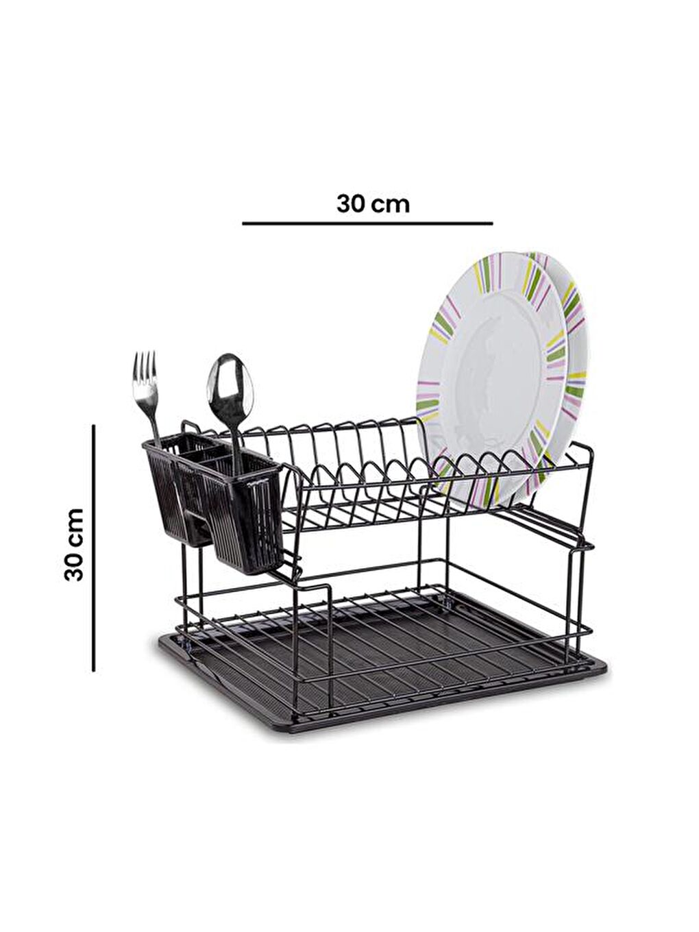 KB010 2 Katlı Bulaşıklık - Siyah-2