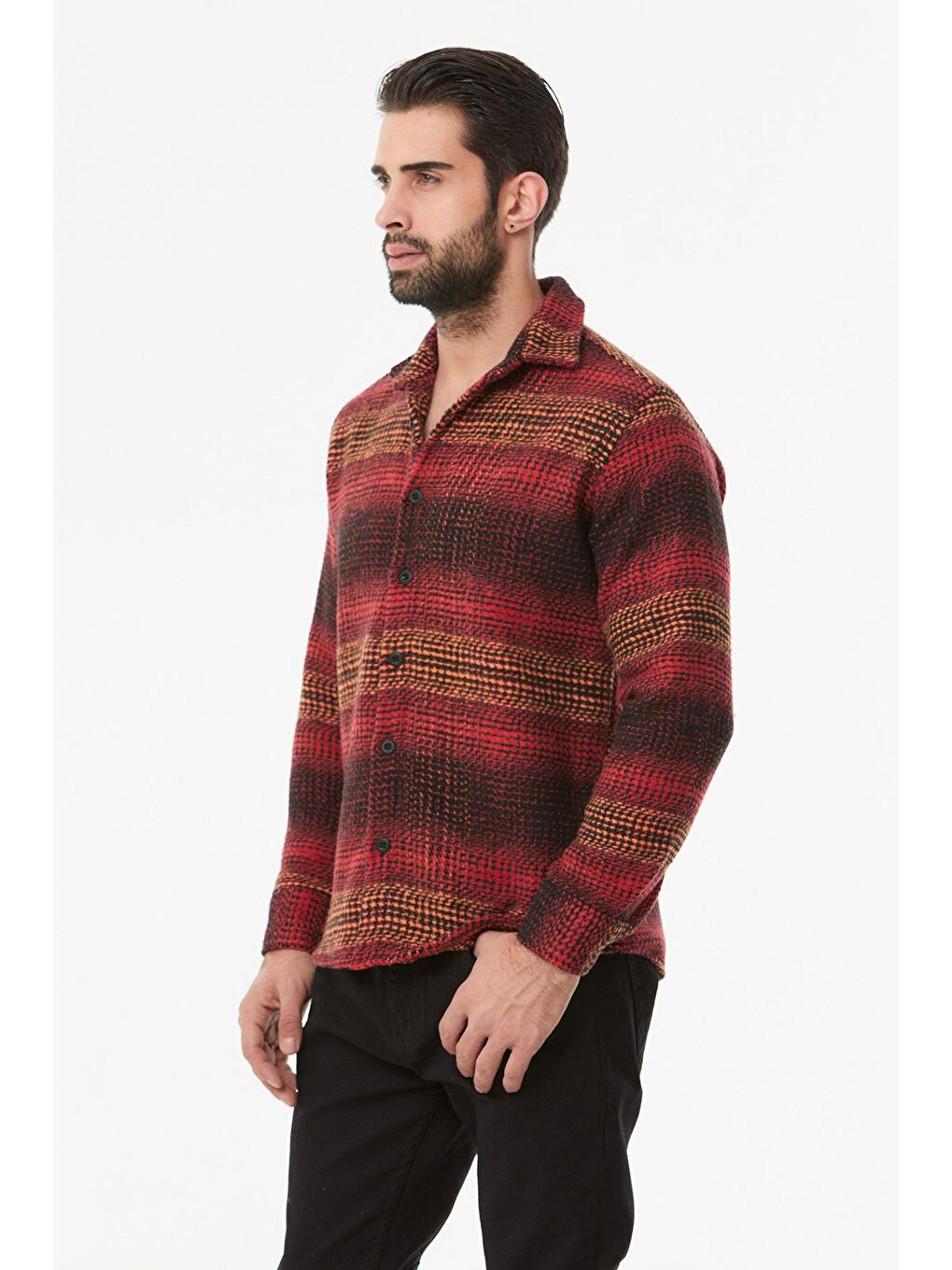 Kırmızı Çizgili Oduncu Gömlek-2