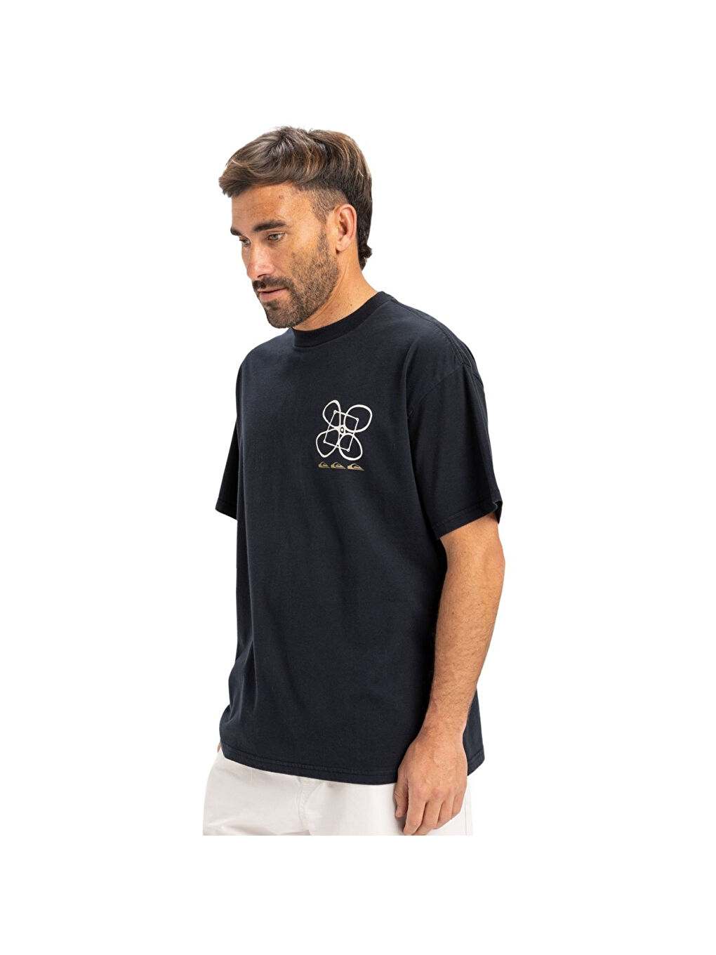 Hw Outside Inside Erkek Siyah Yuvarlak Yaka Tişört-1