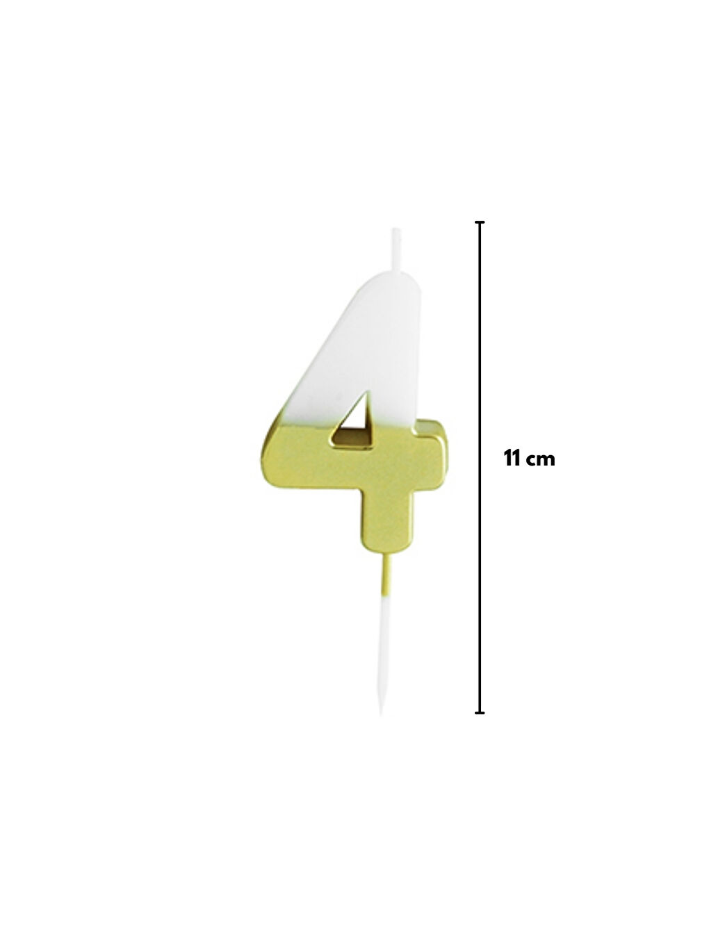 Sarı Altın Beyaz 4 Rakamı Parti Mumu-3