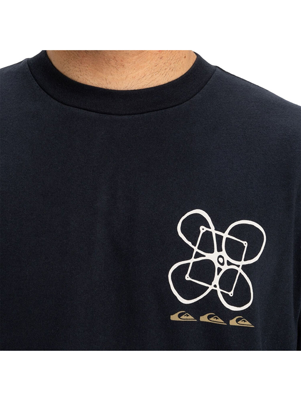 Hw Outside Inside Erkek Siyah Yuvarlak Yaka Tişört-2