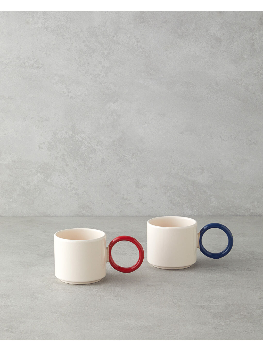 Twin Halo Seramik 2'li Kupa 184 ml Kırmızı - Lacivert