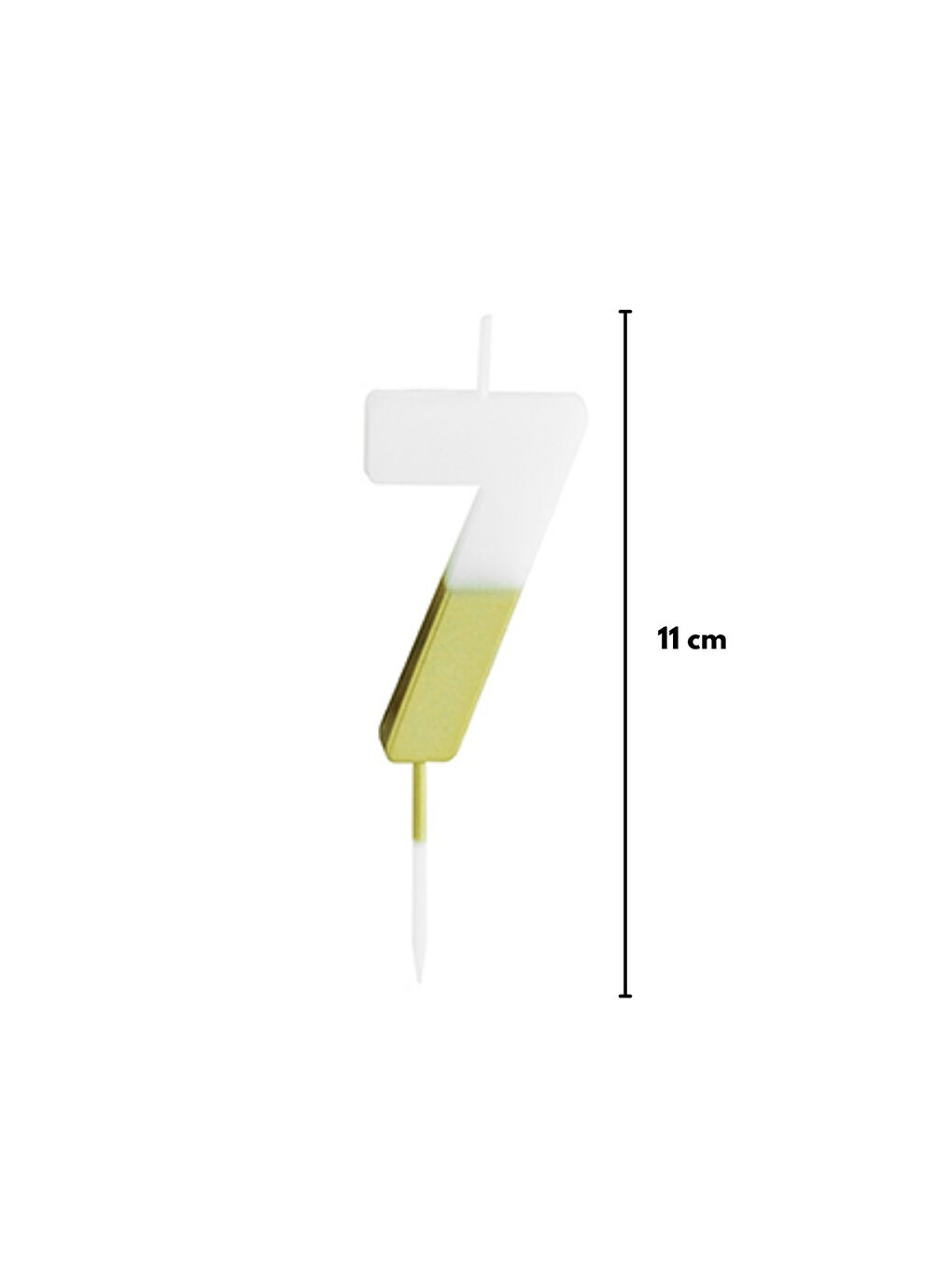 Sarı Altın Beyaz 7 Rakamı Parti Mumu-3