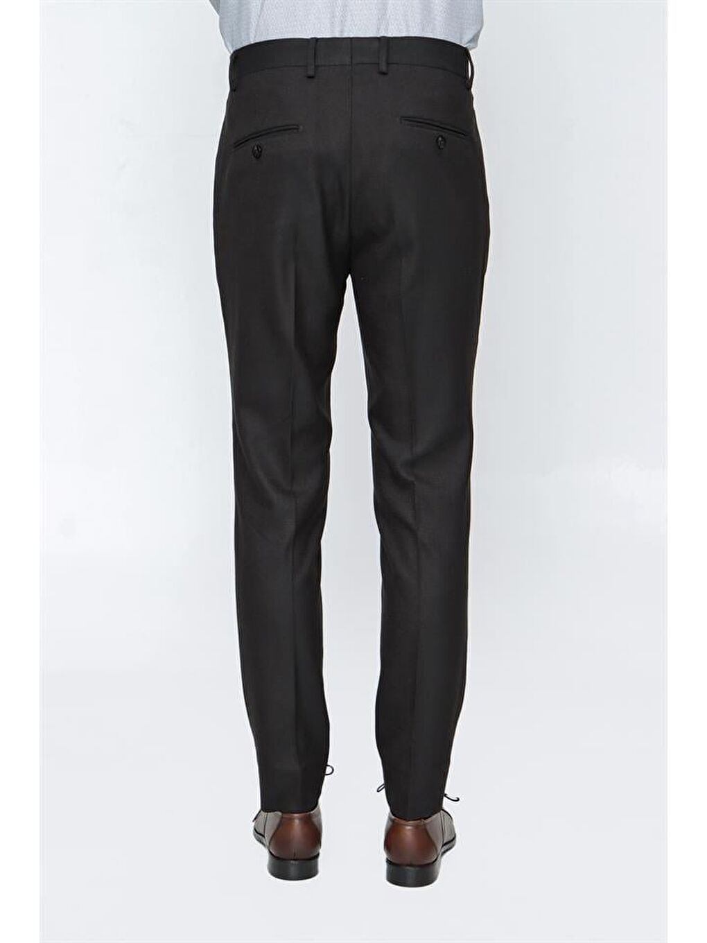 Koyu Kahverengi Esnek Yandan Cepli Classic Slim Fit Erkek Pantolon 1003225167-5