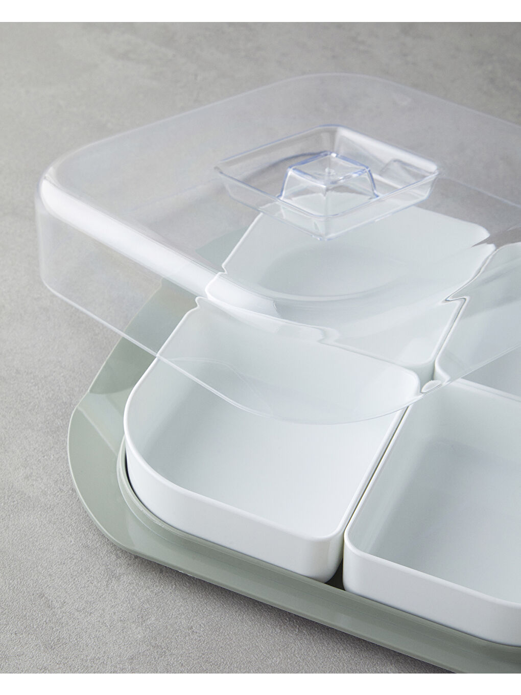 Daisy Plastik 4 Bölmeli Kahvaltılık 26x23 cm Yeşil-3