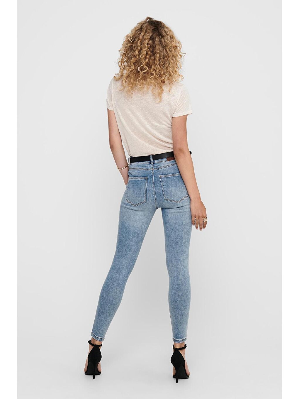 Only Açık Mavi Onlmila Pamuklu Yüksek Bel Skinny Fit Dar Paça Jeans Kadın Jean Pantolon - 2