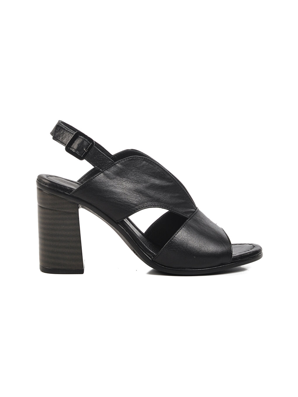 Siyah Hakiki Deri Kadın Topuklu Sandalet 24381500 Z