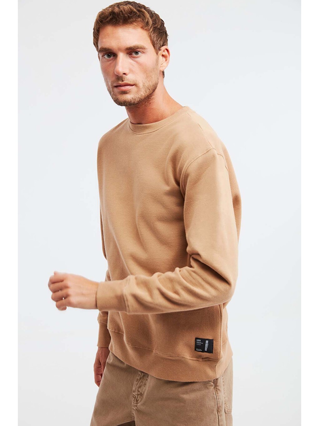 Travıs Erkek Organik Kumaşlı Yumuşacık Regular Fit Yuvarlak Yakalı Kahverengi Sweatshirt-2