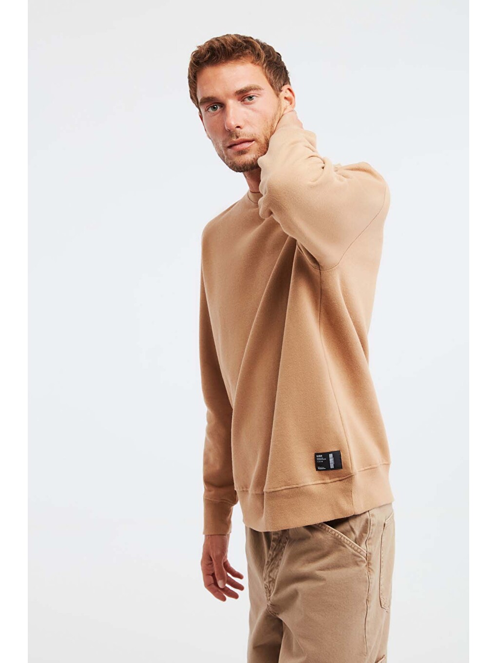 Travıs Erkek Organik Kumaşlı Yumuşacık Regular Fit Yuvarlak Yakalı Kahverengi Sweatshirt-4